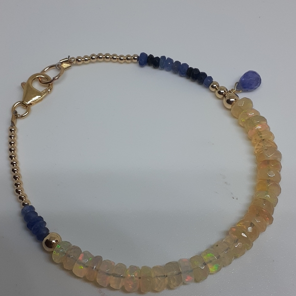 COPY - Opal( welo Ethiopian) blue sapphire tanzanite 24 k - Picture 5 of 8